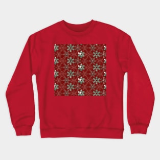 Red Mosaic Snowflakes Crewneck Sweatshirt